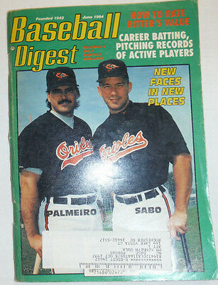Baseball Digest Magazine Palmeiro & Sabo June 1994 020315R