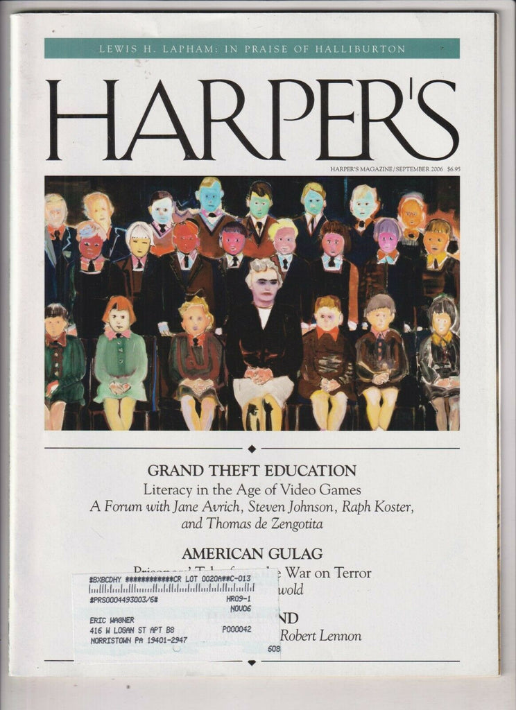 Harper's Magazine Lewis H. Lapham Praise Halliburton September 2006 032720nonrh