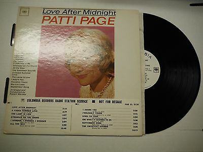 33 RPM Vinyl WLP Patti Page Love After Midnight Columbia CL-2132 102814KME