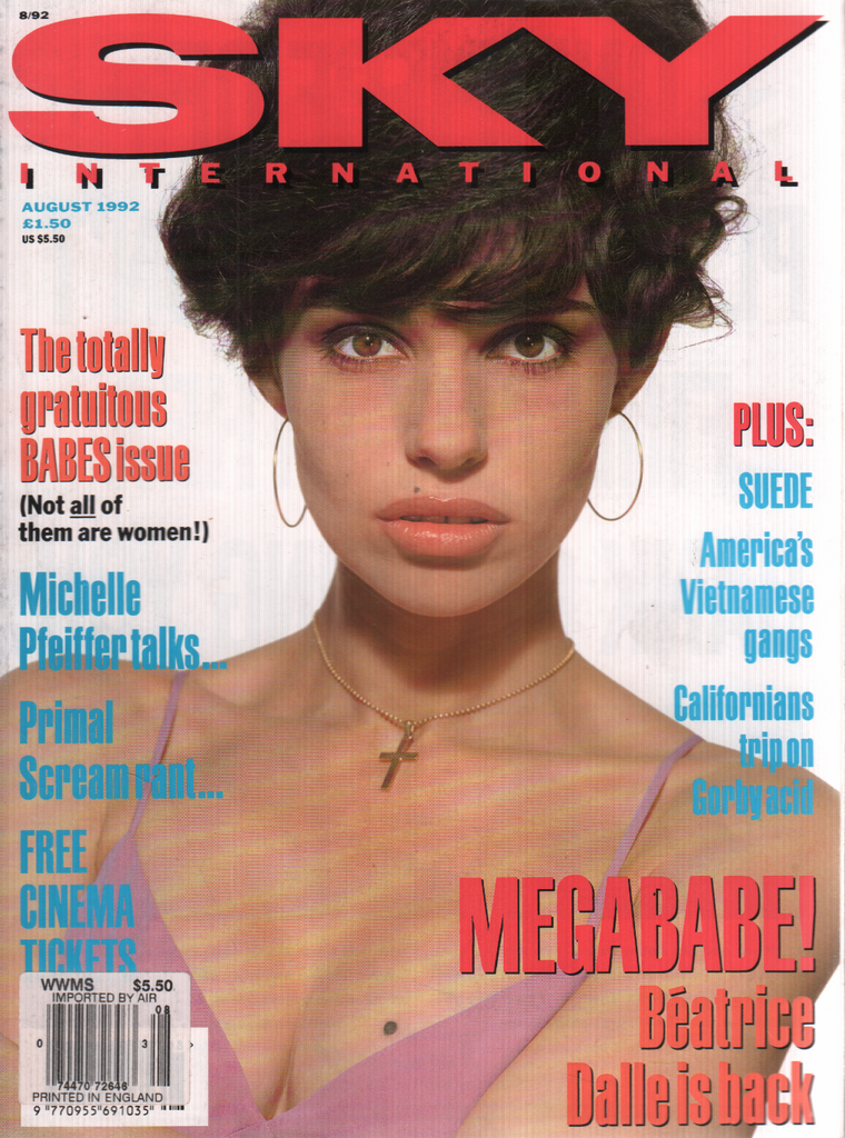 Sky International August 1992 Michelle Pfeiffer Beatrice Dalle 032720DBE