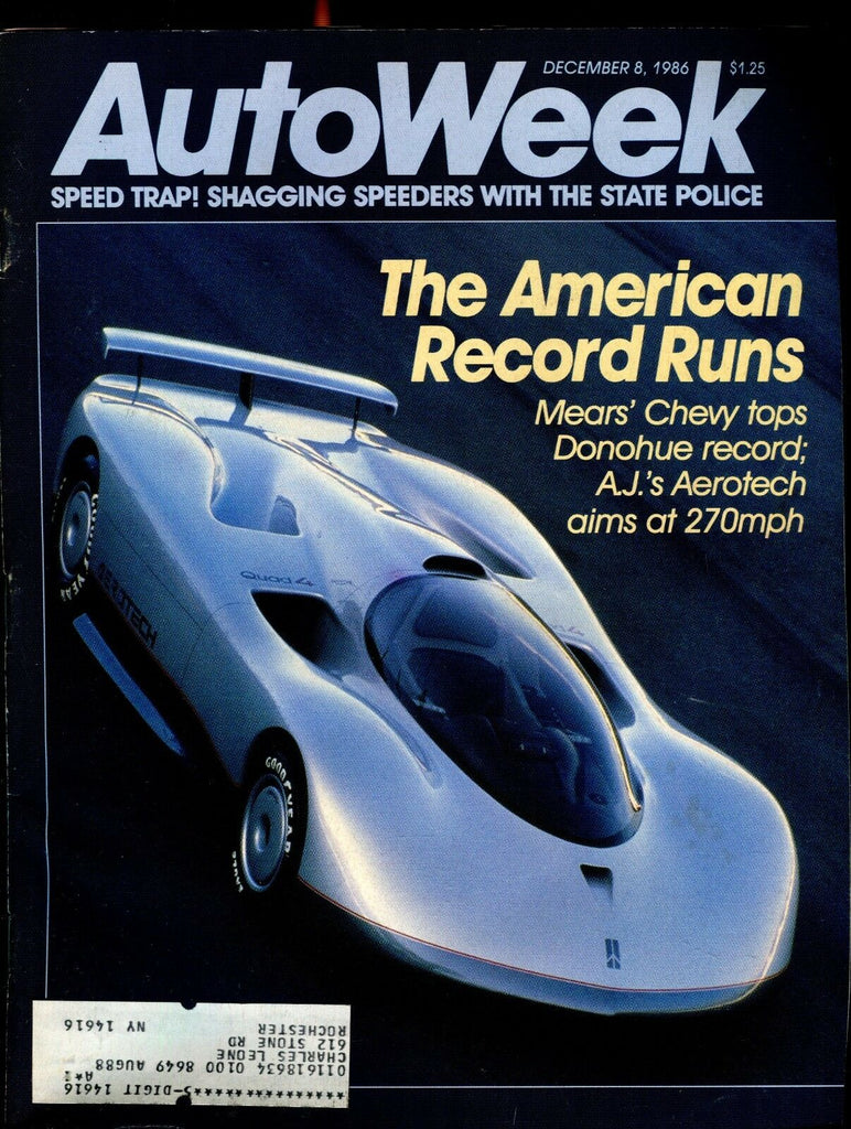 AutoWeek Magazine December 8 1986 Mears' Chevy EX w/ML 021617jhe