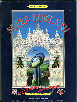 Super Bowl XXII Program Redskins vs. Broncos San Diego EX 040516jhe