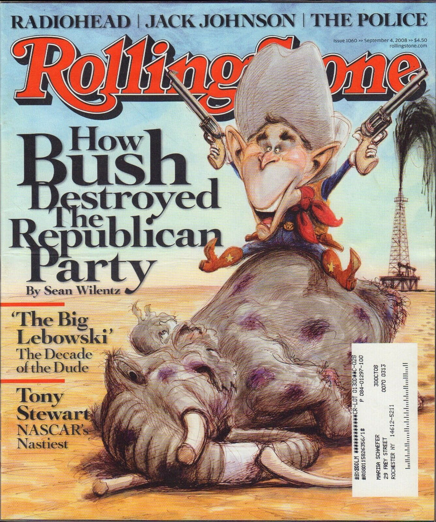 Rolling Stone September 4 2008 George W. Bush, Tony Stewart w/ML 082516DBE