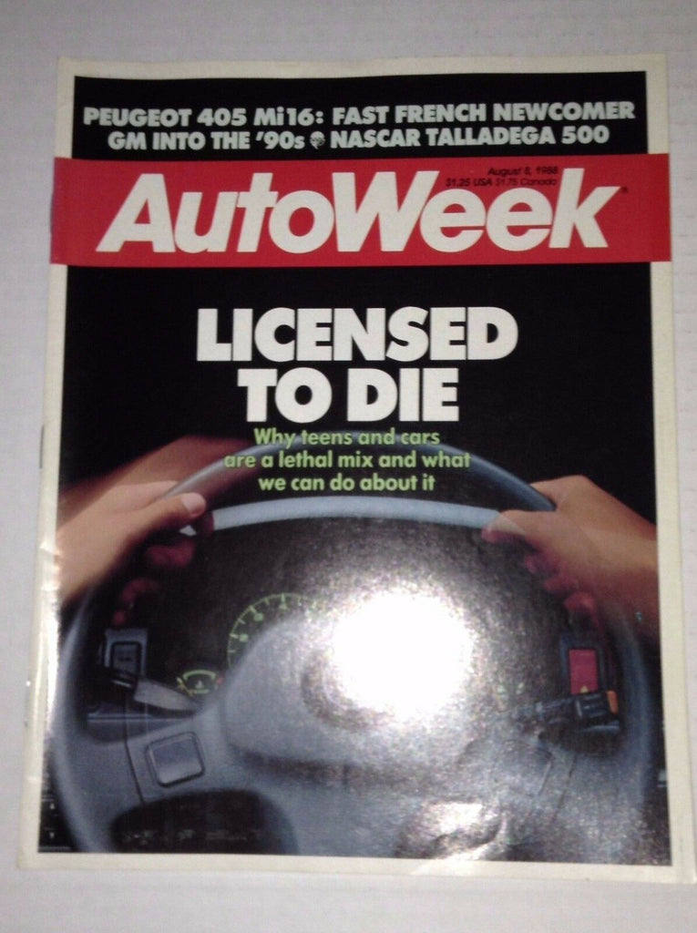 Autoweek Magazine Peugeot 405 Mi16 August 8, 1988 011717RH