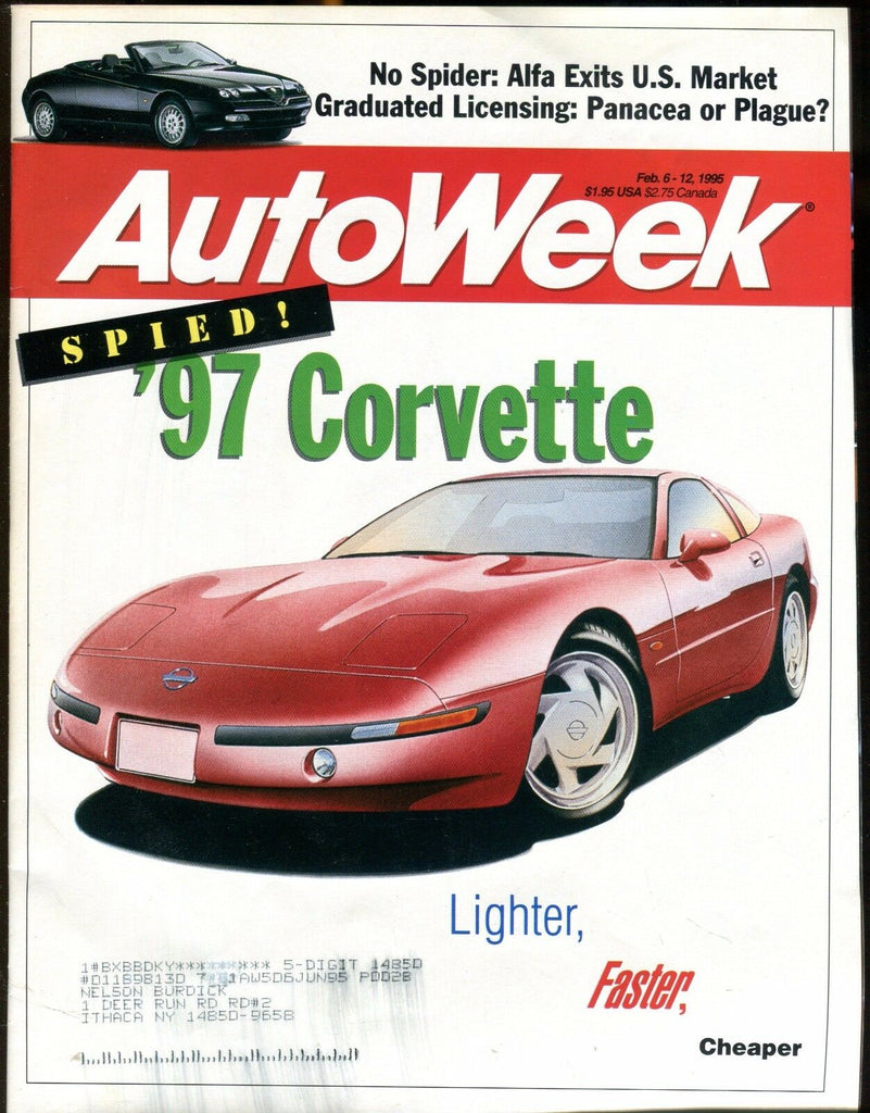 AutoWeek Magazine February 6-12 1995 1997 Corvette EX w/ML 022717nonjhe