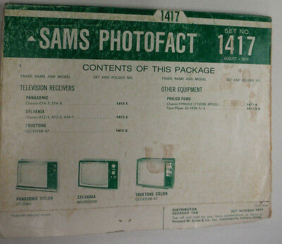 Sams Photofact Magazine Philco-Ford & Sylvania No.1417 August 1974 022515r