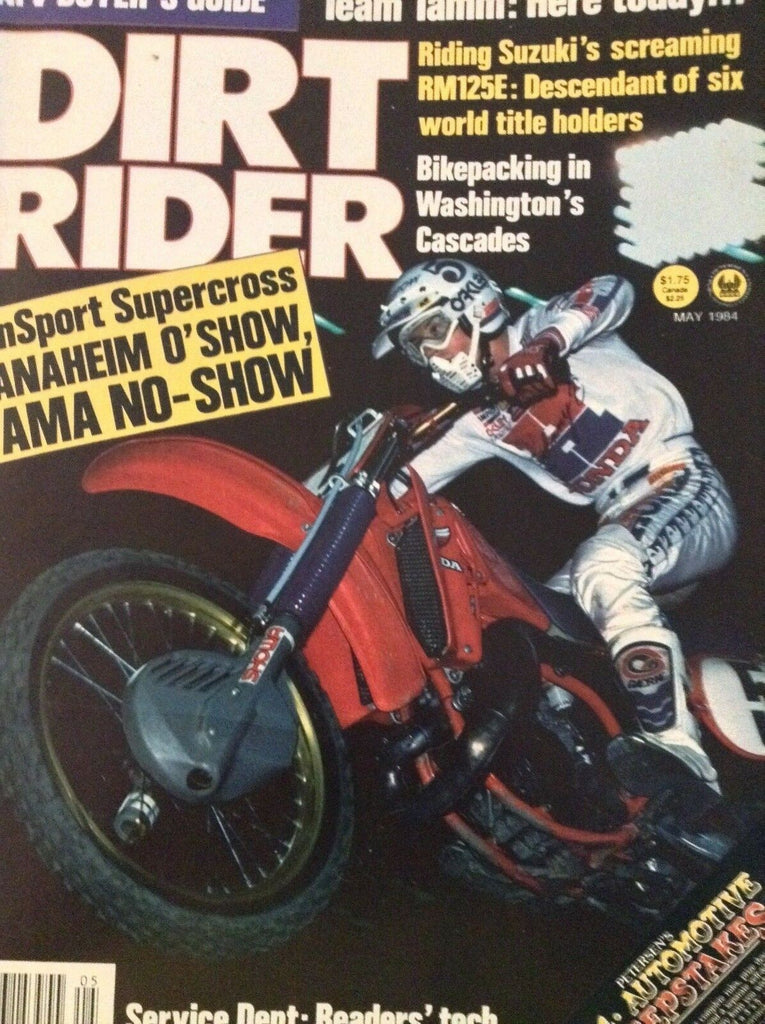 Dirt Rider Magazine Suzuki's RM125E Supercross Anaheim May 1984 011019nonrh