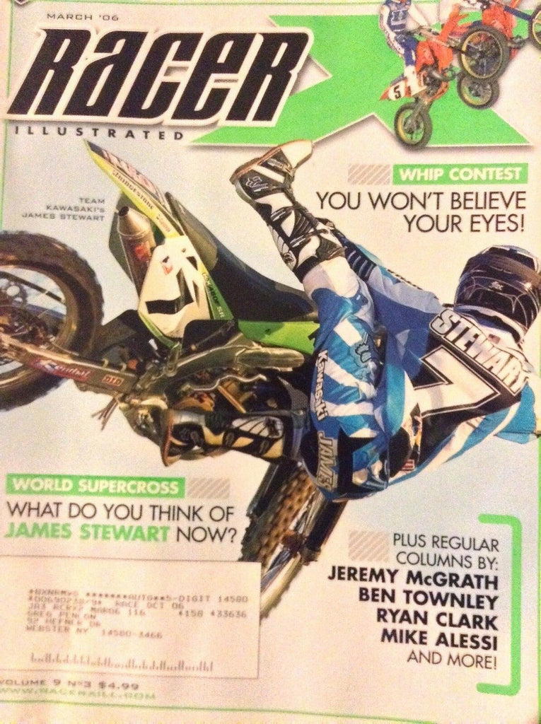 Racer X Magazine kawasaki's James Stewart Jeremy McGrath March 2006 121818nonrh2
