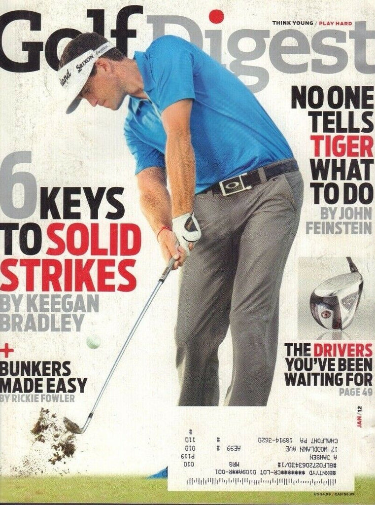 Golf Digest Magazine Tiger Woods Solid Strikes January 2012 010918nonr