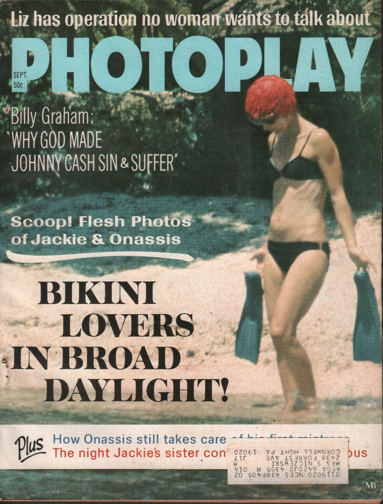 Photoplay September 1970 Jackie Kennedy Onassis Johnny Cash 072219AME