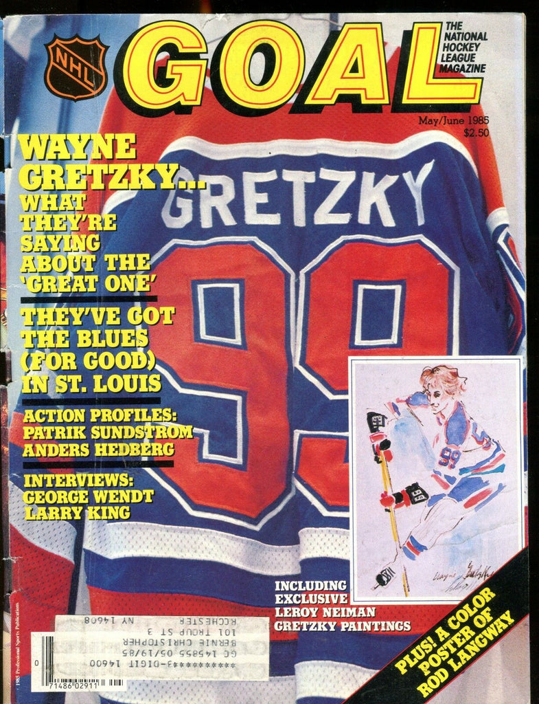 Goal Magazine NHL May/June 1985 Wayne Gretzky EX w/ML 012717jhe