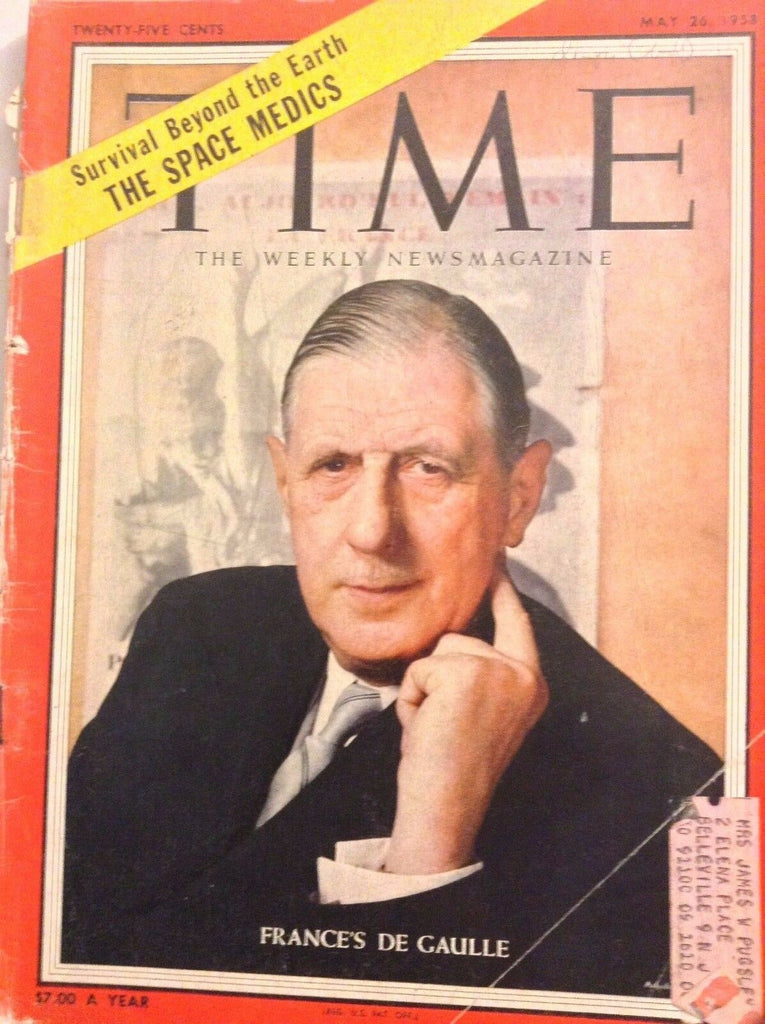 Time Magazine France's De Gaulle May 26, 1958 091817nonrh