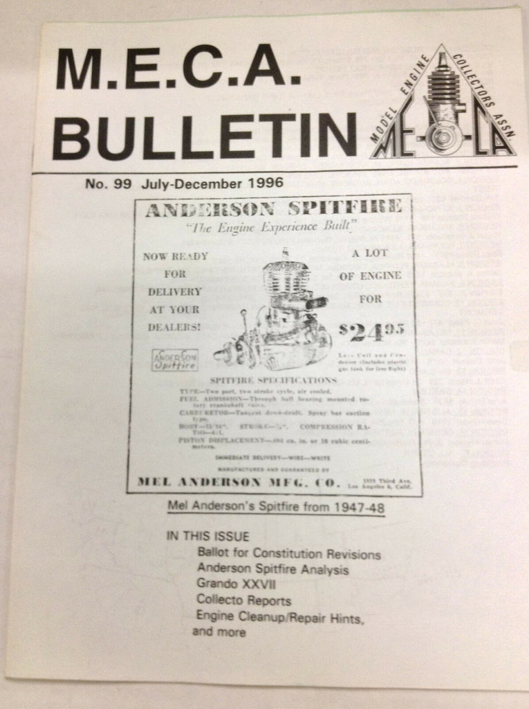 MECA Bulletin Magazine Mel Anderson MFG July/December 1996 FAL 042617nonr2