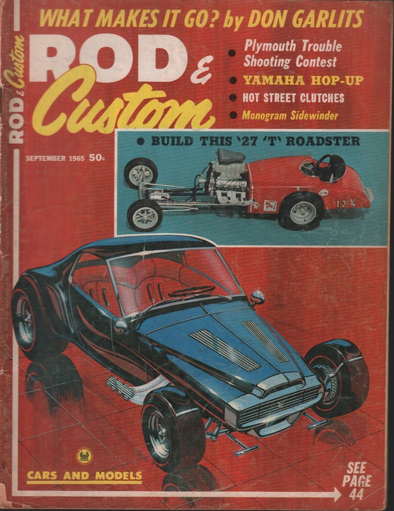 Rod & Custom September 1965 '27 T Roadster Plymouth Yamaha 101618ame