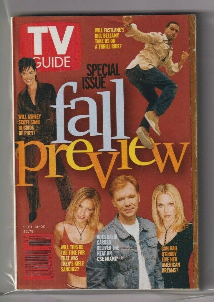 CLEV Metro Ed. Tv Guide Bill Bellamy David Caruso September 14, 2002 111619nonr2