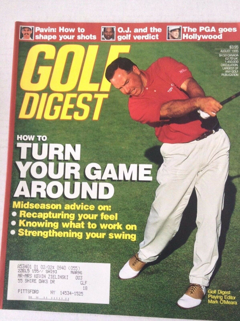 Golf Digest Magazine Mark O'Meara Turn Your Game Around August 1995 042617nonrh