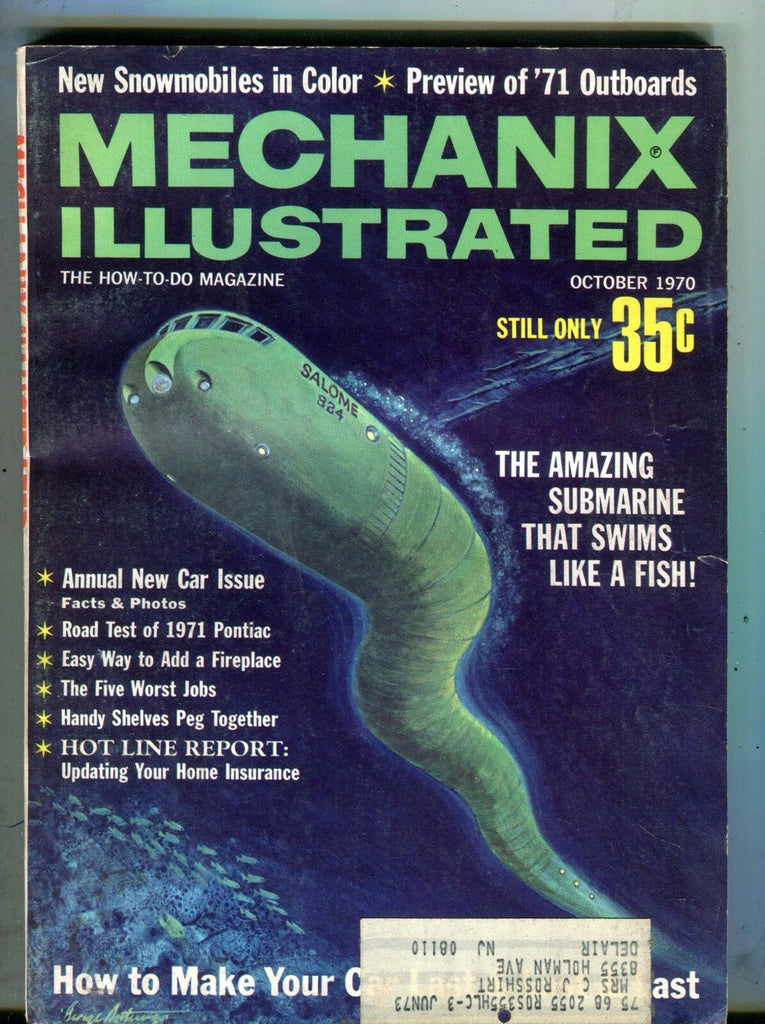 Mechanix Illustrated Magazine October 1970 Submarine Fish 062217nonjhe