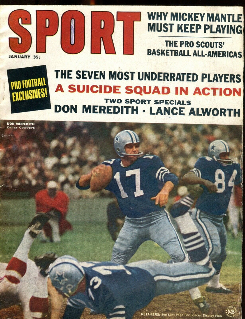 Sport Magazine January 1967 Don Meredith VG No ML 020817jhe