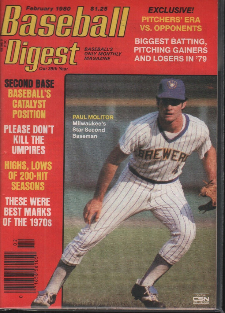 Baseball Digest February 1980 Milwaukee Brewers Paul Molitor 101718ame