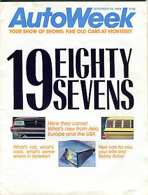 AutoWeek Magazine September 15 1986 19 Eighty Sevens EX 012016jhe