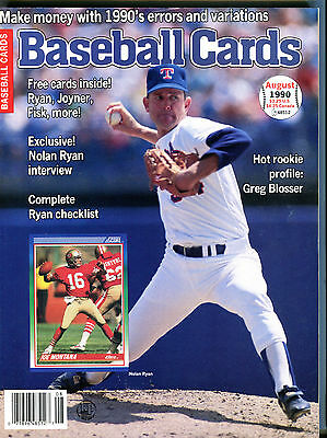 Baseball Cards Magazine August 1990 Nolan Ryan EX 060216jhe
