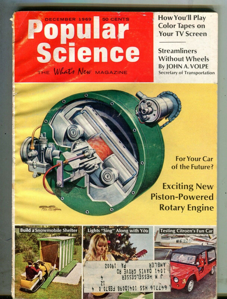 Popular Science Magazine December 1969 Piston-Powered Engine ML 070117nonjhe