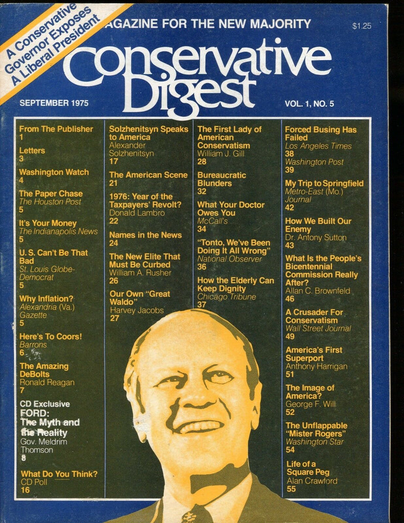 Conservative Digest Magazine September 1975 Gerald Ford EX No ML 010517jhe