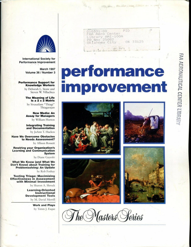 Performance Improvement Magazine March 1997 FAA EX w/ML 022417nonjhe