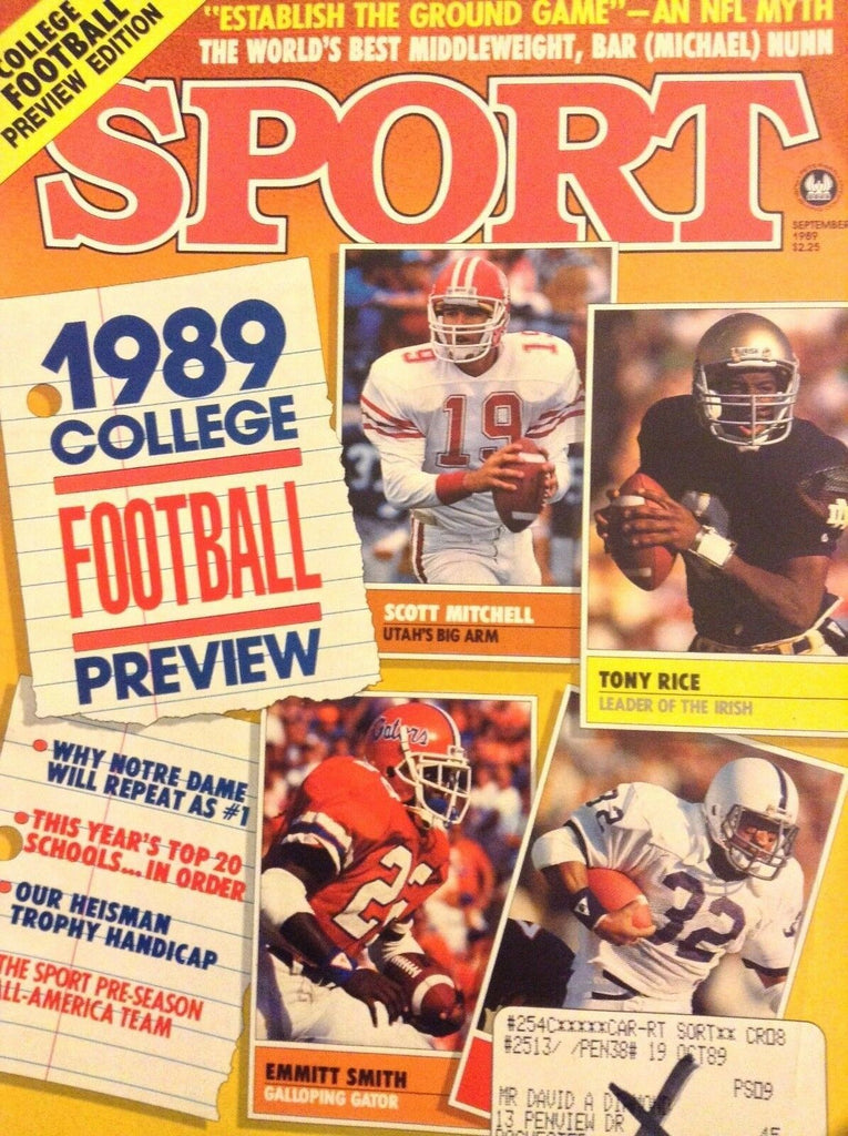 Sport Magazine Scott Mitchell Tony Rice September 1989 042518nonrh