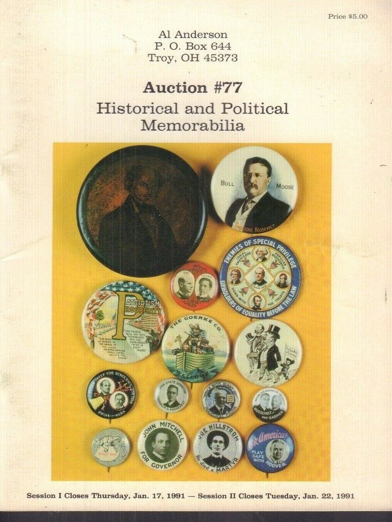 Historical And Political Memorabilia Auction Catalog January 22, 1991 031318nonr