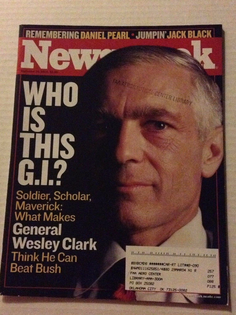 Newsweek Magazine General Wesley Clark September 29, 2003 FAA 022917NONRH