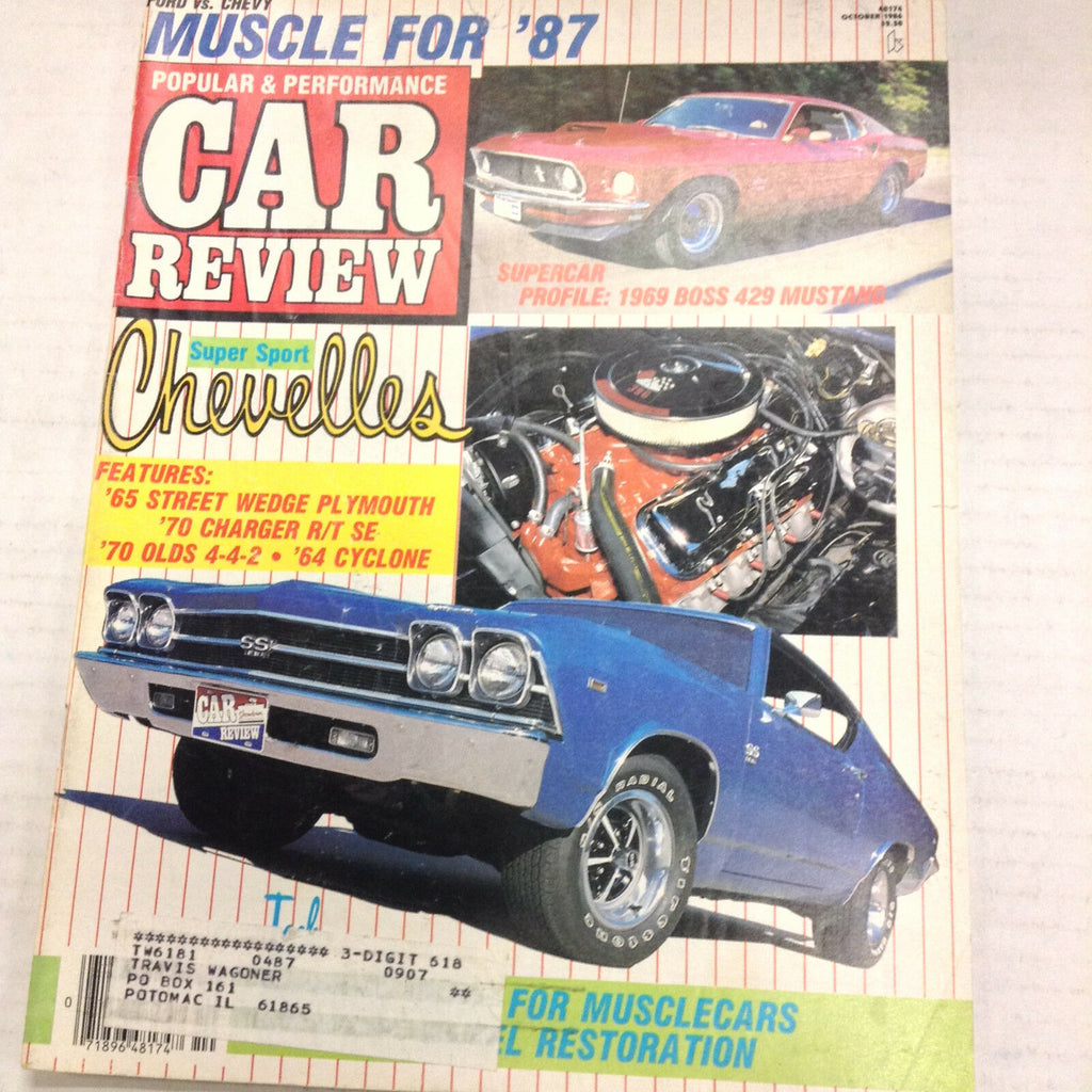 Car Review Magazine Chevelles '65 Street Wedge Plymouth October 1986 053117nonrh