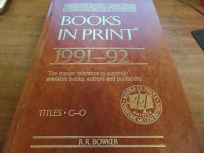Books in Print 1991-92 Titles G-O Vol 5 RR Bowker Ex-FAA Library 011816ame4