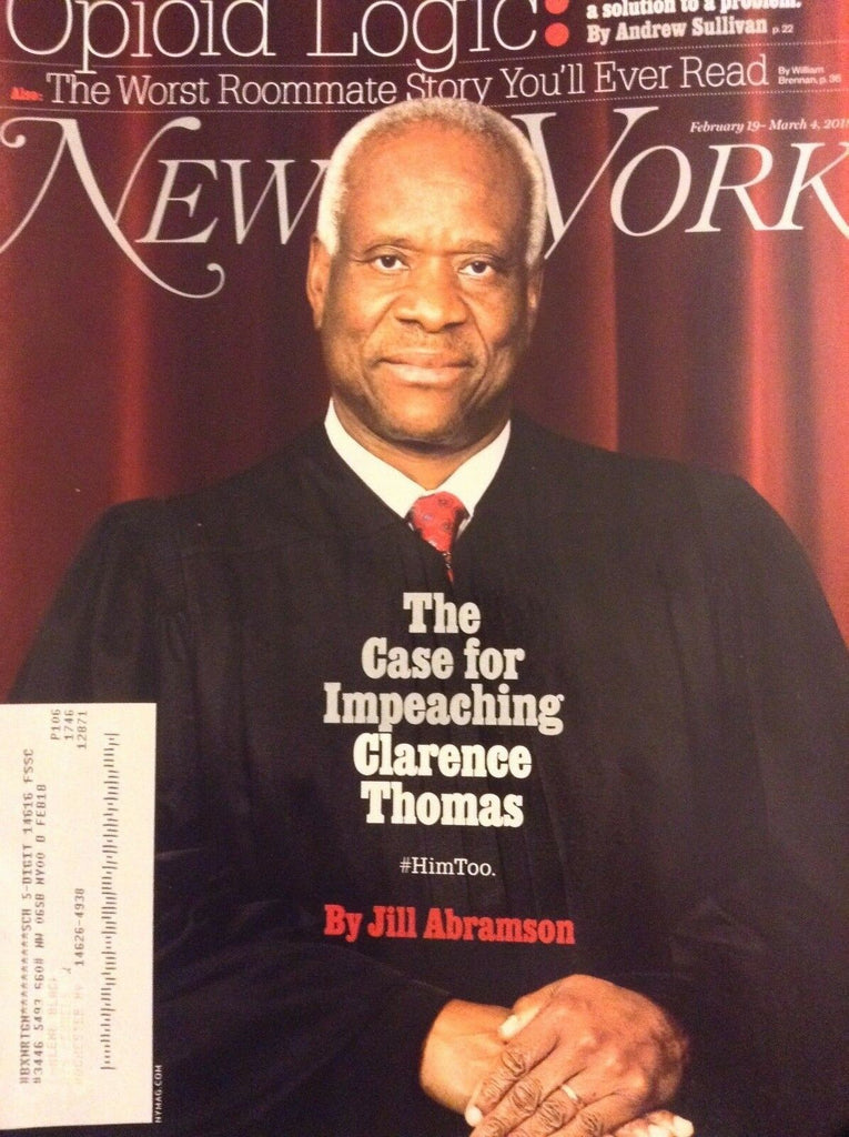 New York Magazine Clarence Thomas Opioid Logic February/March 2018 051018nonrh