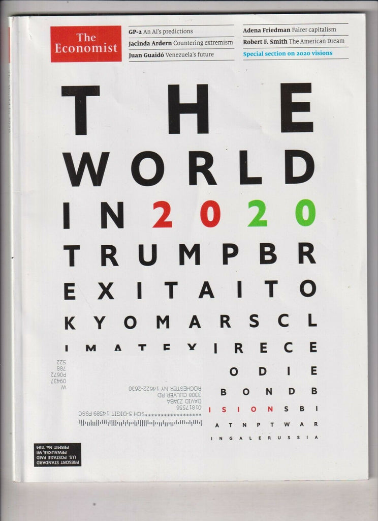 Economist Mag The World In 2020 Donald Trump 022620nonr