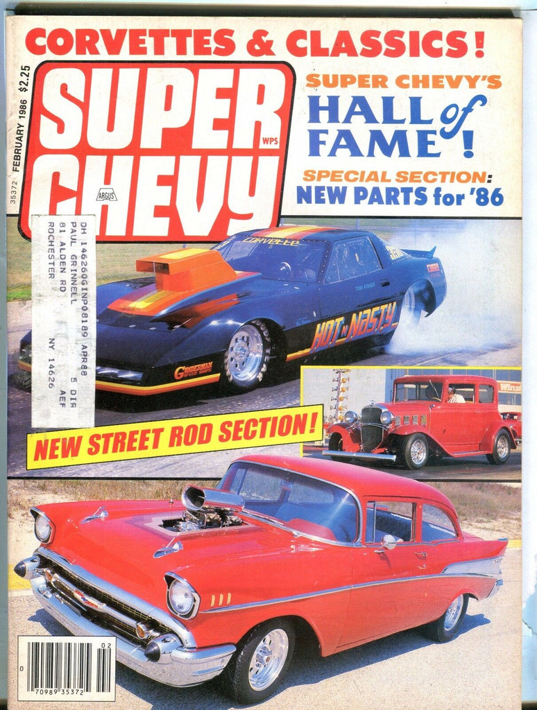 Super Chevy Magazine Febraury 1986 Corvette EX w/ML 031717nonjhe