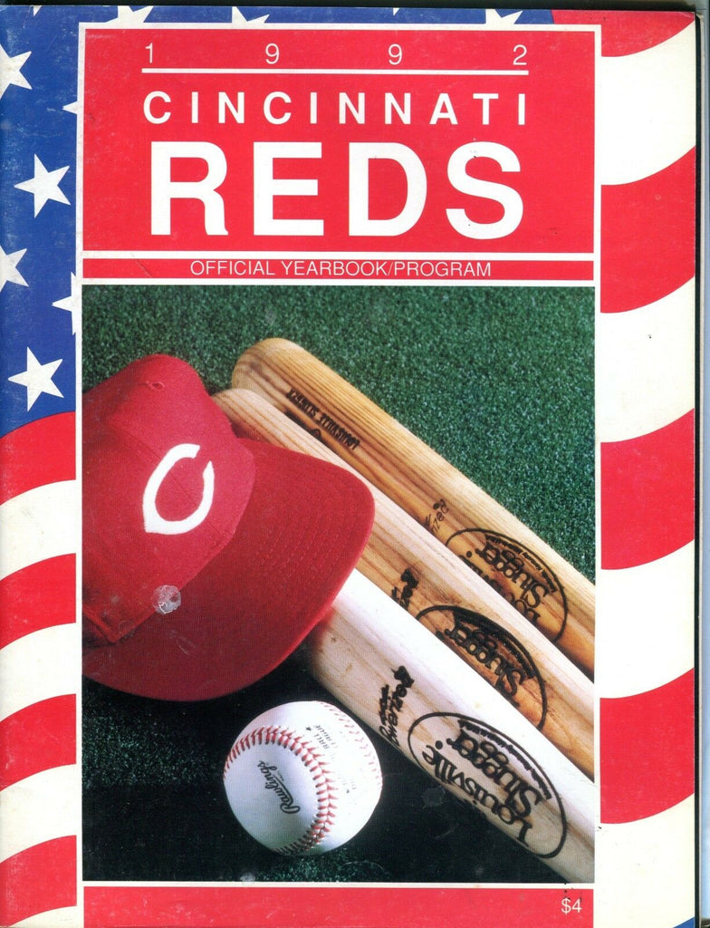 1992 Cincinnati Reds Official Yearbook Program Unmarked vs. Cubs EX 092216jhe