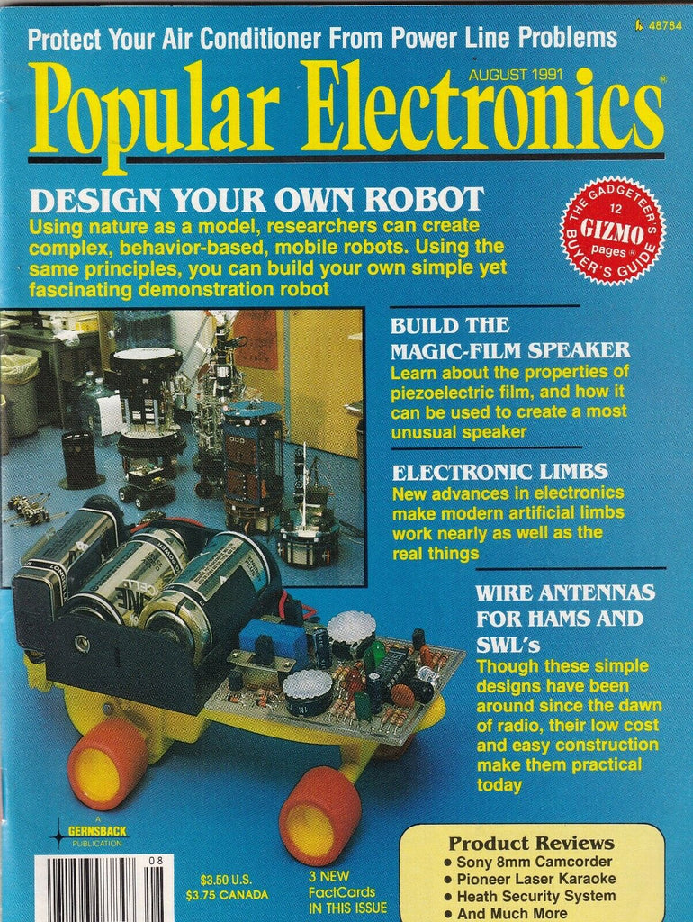 Popular Electronics Mag Design Your Own Robot August 1991 102219nonr