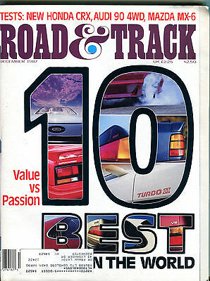 Road & Track Magazine December 1987 10 Best Cars In The World VG 010416jhe2