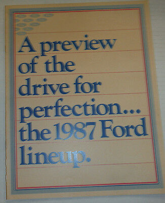 Ford Magazine A Preview Of The Drive For Perfection 1987 122614R