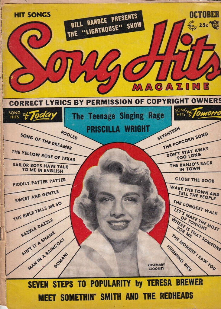 Songs Hits Magazine Priscilla Wright Bill Randle October 1950s 032019nonr