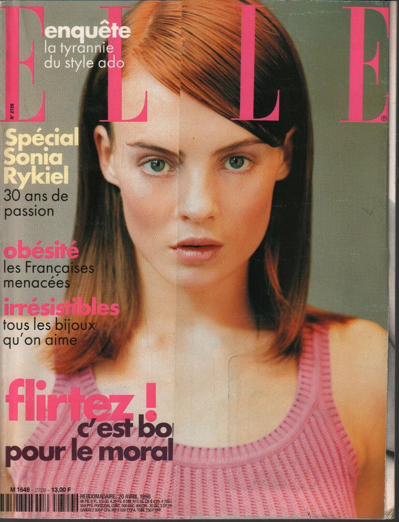Elle French Fashion Magazine April 20 1998 Sonia Rykiel Uma Thurman 100820ame