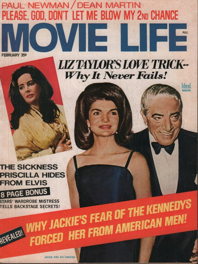 Movie Life February 1969 Jackie Kennedy Ari Onassis Liz Taylor 061919AME