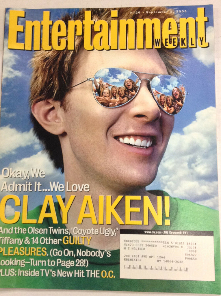 Entertainment Weekly Magazine Clay Aiken September 5, 2003 050317nonr