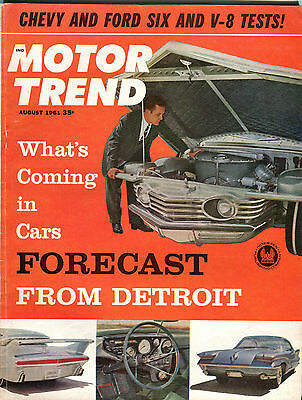 Motor Trend Magazine August 1961 Forecast From Detroit VGEX 061316jhe
