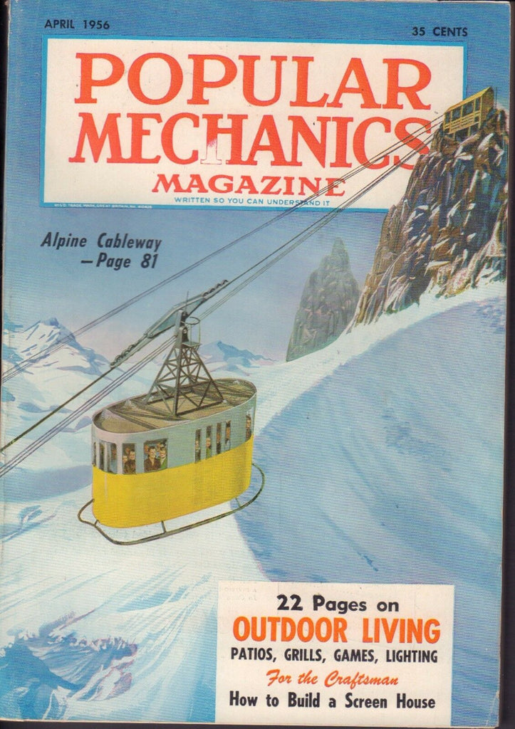 Popular Mechanics Magazine April 1956 Alpine Cableway 101217nonjhe