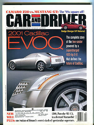 Car and Driver Magazine February 1999 2001 Cadillac EVOQ EX 041516jhe