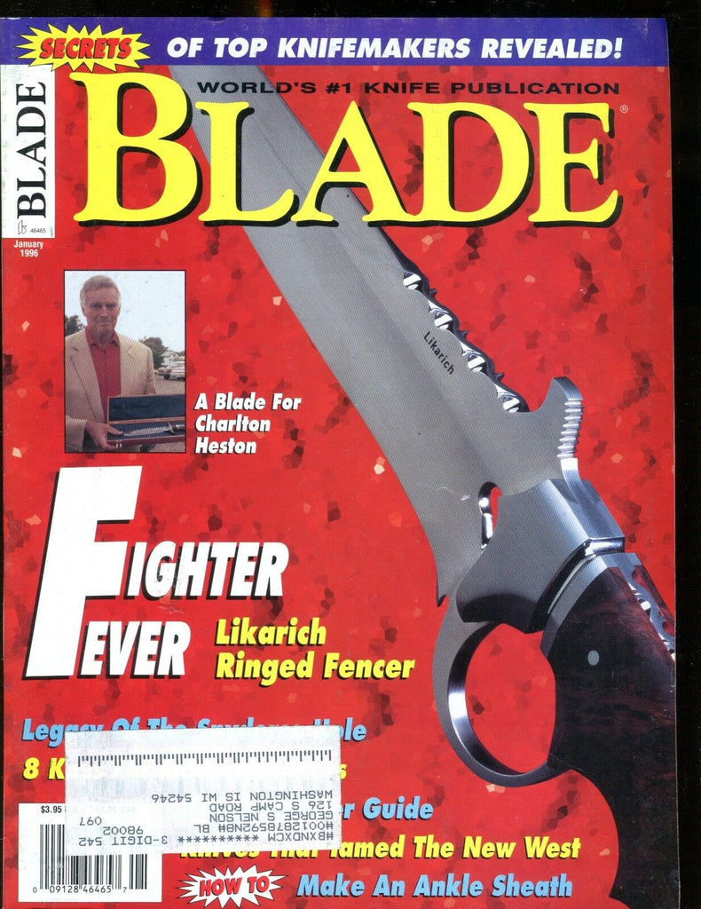 Blade Magazine January 1996 Charlton Heston EX w/ML 012417jhe