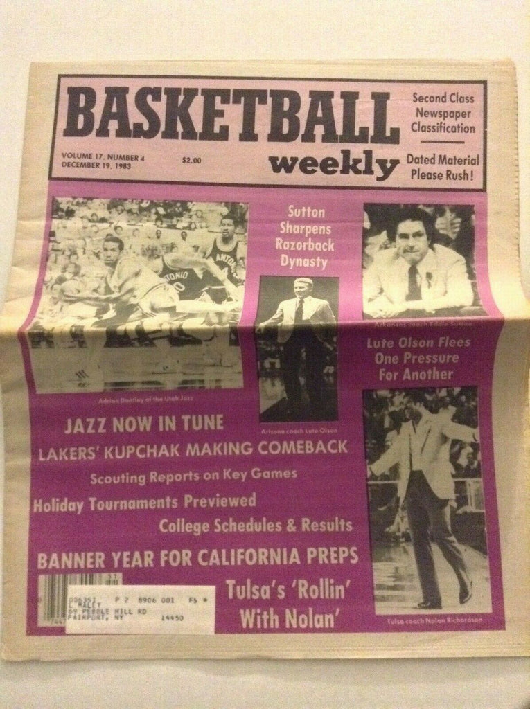 Basketball Weekly Nolan Richardson Adrian Dantley December 19, 1983 091119nonrh