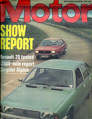 Motor Magazine October 30 1976 Show Report Renault 20 Tested VGEX 121915jhe